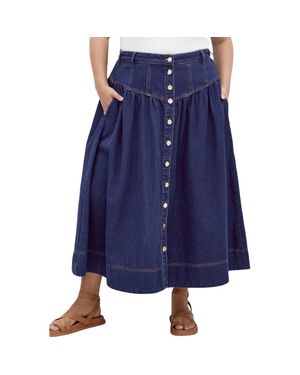 City Chic Denim Maxi Skirt - Blue