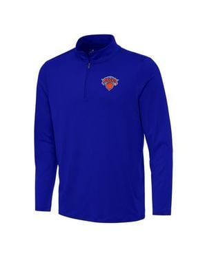 Antigua New York Knicks Reprocess Quarter-Zip Top - Blue