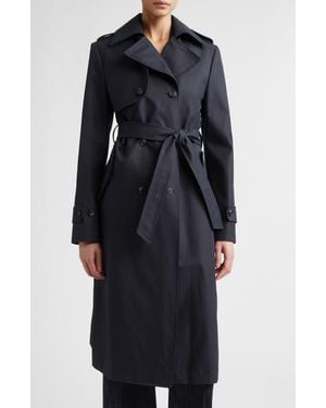 Eleventy Double Breasted Water Resistant Trench Coat - Black