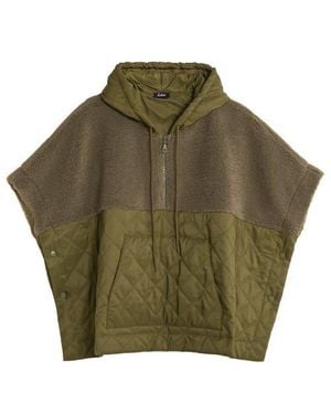 Echo Combo Quilted Hooded Poncho - Green