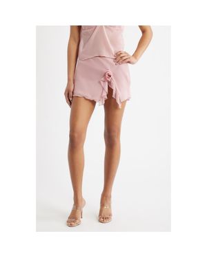 Bella Venice Rose Detail Miniskirt - Pink