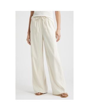 Nordstrom Linen Blend Drawstring Pants - White