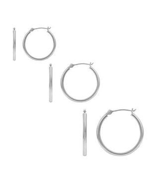 Donatello Gian 3 Pack Sterling Hoop Earrings - Metallic