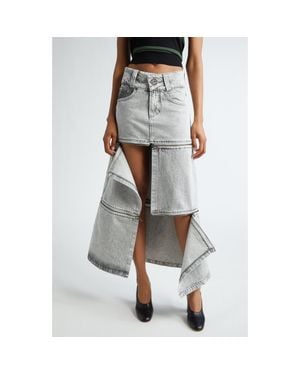 VAQUERA Denim Zip Skirt - Gray