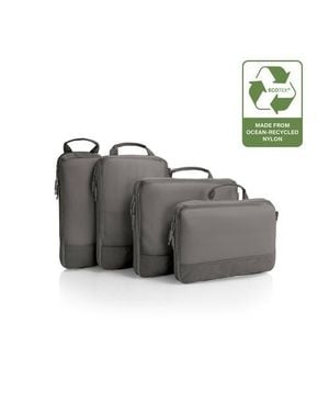 Heys Ecotex Compression Packing Cube 4 Piece Set - Gray