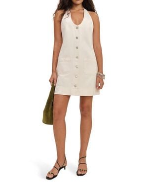 Reformation Brittany Halter Denim Minidress - Natural