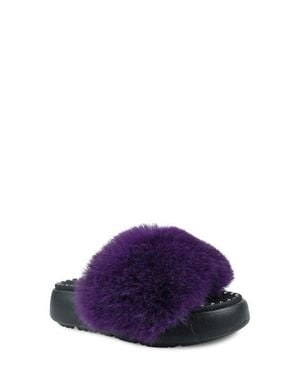 Zigi Fabbi Faux Fur Platform Sandal - Purple