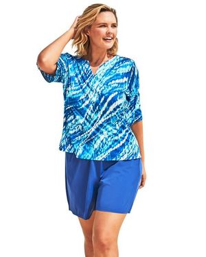 Swim 365 Three-Quarter Sleeve Swim Tee - Blue