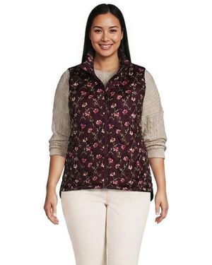Lands' End Plus Size Featherfree Quilted Insulated Vest - Red