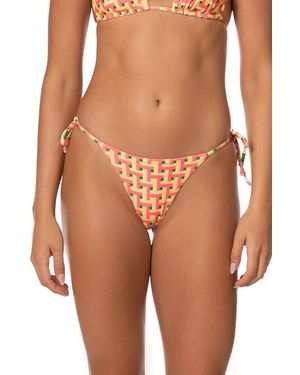 Maaji Blush Tide Sunflash Reversible Side Tie Bikini Bottoms - Orange