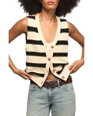 Lucky Brand Stripe Sweater Vest - Gray
