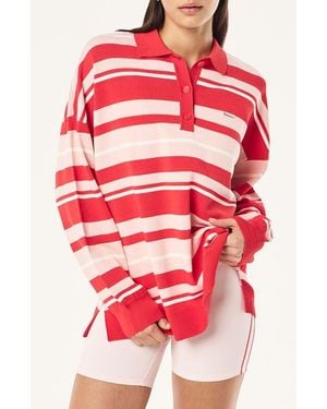 P.E Nation Strata Striped Long Sleeve Top - Red