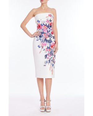 strapless open back dress Maya Strapless Lace Midi Dress by Jewel Badgley Mischka