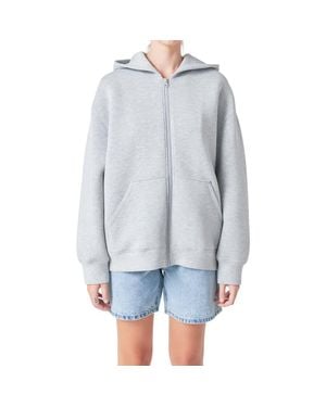 Grey Lab Zip-Up Hoodie - Blue