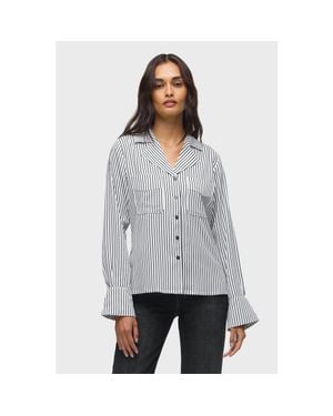 Hudson Jeans Long Sleeve Camp Shirt - Gray