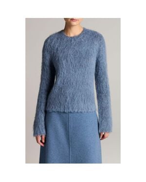 Vince Brushed Crewneck Sweater - Blue