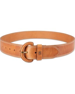 Cole Haan Covered Buckle Leather Belt - Brown