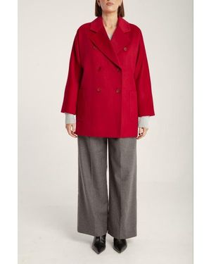 1982 Cashmere Double Breasted Short Coat - Red