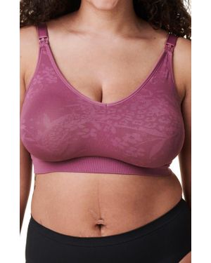 Bravado Designs Body Silk Seamless Recycled Nylon Blend Wireless Maternity/Nursing Bra - Purple
