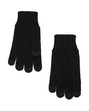 Mango Two-Tone Knit Gloves - Black