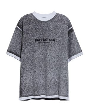 Balenciaga Medium Fit Jaspé Logo T-Shirt - Gray