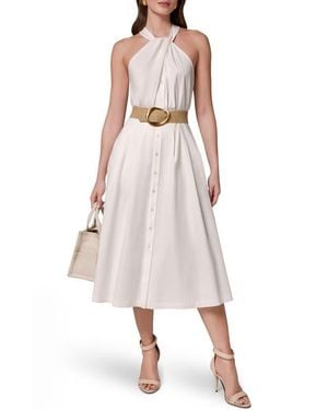 Donna Karan Belted Sleeveless Midi Dress - Pink