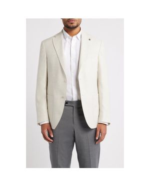 Jack Victor Madison Mini Check Wool, Silk & Linen Sport Coat - Gray