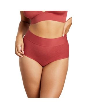 Siella Soft Lace Boy Brief - Red