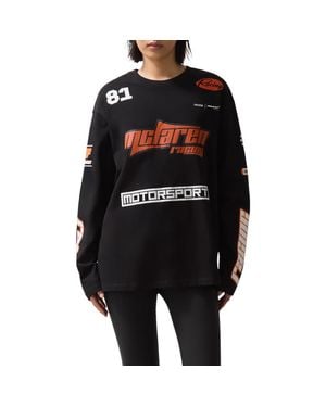 Reiss X Mclaren Oval Graphic Long Sleeve T-Shirt - Black