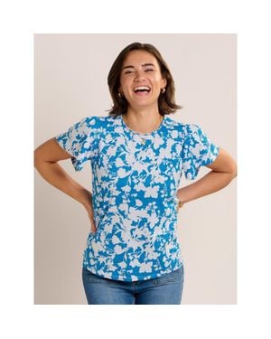 Brakeburn Ria Floral Print T-Shirt - Blue