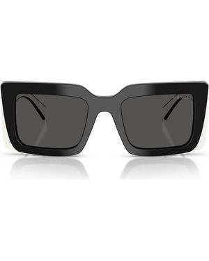 Prada 52Mm Rectangle Sunglasses - Gray
