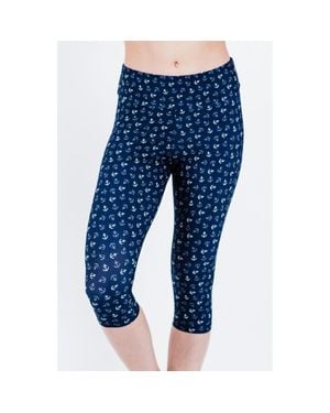 Calypsa Capri Swim Leggings - Blue