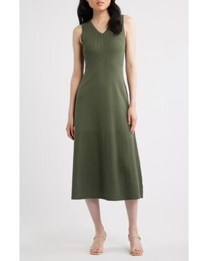 Tahari The Elena Sleeveless Sweater Midi Dress - Green