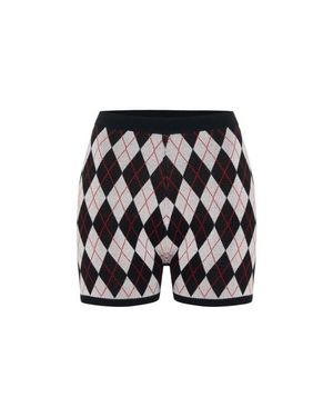 Pcfg Daydreamers Argyle Knit Mini Short - Black