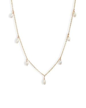 SET & STONES Meri Freshwater Pearl Chain Necklace - Blue