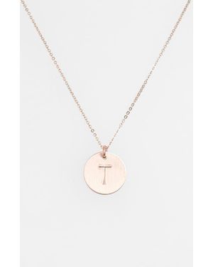 Nashelle 14K- Fill Initial Disc Necklace - White