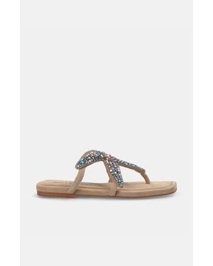 Alma En Pena. Star Flat Sandal - Natural