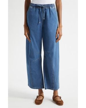 Cinq À Sept Brooks Barrel Leg Drawstring Ankle Jeans - Blue