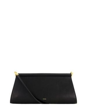 Vince Double Bar Nappa Leather Frame Shoulder Bag - Black