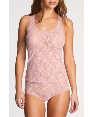 B.tempt'd Effortlessly Sheer Lace Tank - Pink