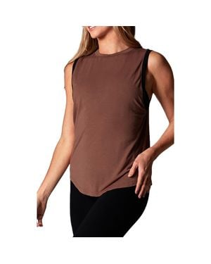 Tavi High Neck Muscle Tank - Brown