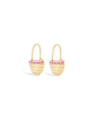 Campbell + Charlotte Found Cap Huggie Earring - Pink