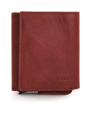 Velez Garry Tech Leather Card Holder - Red