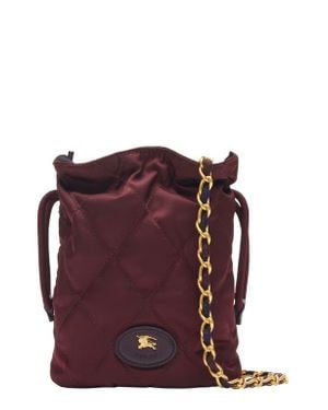Burberry Quilted Twill Chain Pouch - Purple