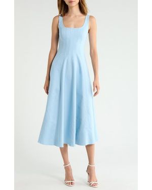 Petal & Pup Una Fit & Flare Midi Dress - Blue
