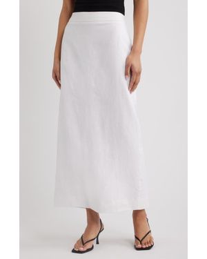 Reformation Lydia Linen Maxi Skirt - White
