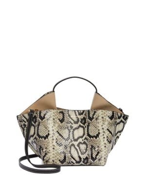 REE PROJECTS Mini Ann Snakeskin Embossed Leather Tote - Metallic
