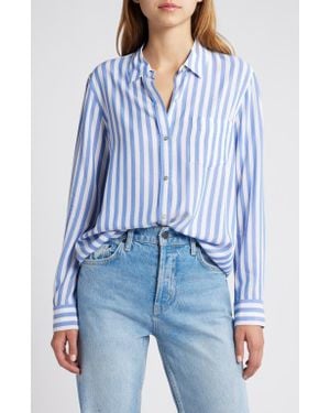 Rails Wren Stripe Button-Up Shirt - Blue