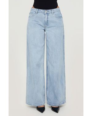 Princess Polly Ramos Low Rise Wide Leg Jeans - Blue