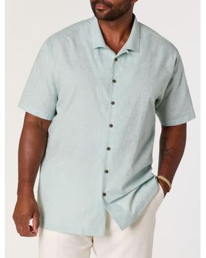 Oak Hill by DXL Big & Tall Solid Camp Shirt - White